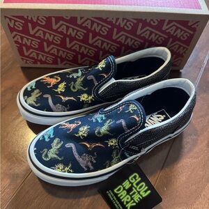 Vans Classic Slip-On - Glow in the dark Dinosaur shoes size 1